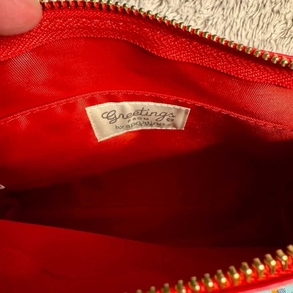 Spartina 449 Outer Banks Map Clutch - Blue and Tan - Picture 3 of 12